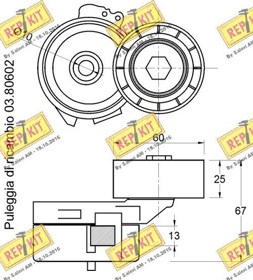 REPKIT RKT2054 - Натяжитель, поликлиновый ремень autospares.lv