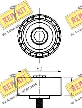 REPKIT RKT2053 - Ролик, поликлиновый ремень autospares.lv