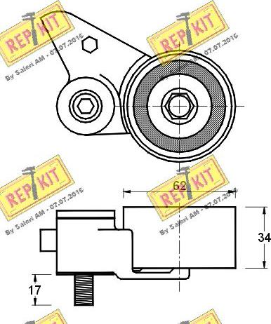 REPKIT RKT2141 - Натяжной ролик, зубчатый ремень ГРМ autospares.lv