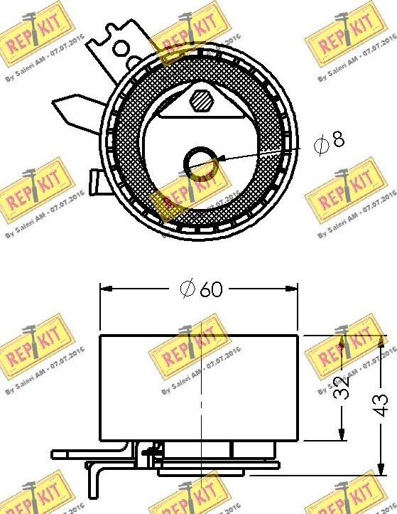 REPKIT RKT2164 - Натяжной ролик, зубчатый ремень ГРМ autospares.lv