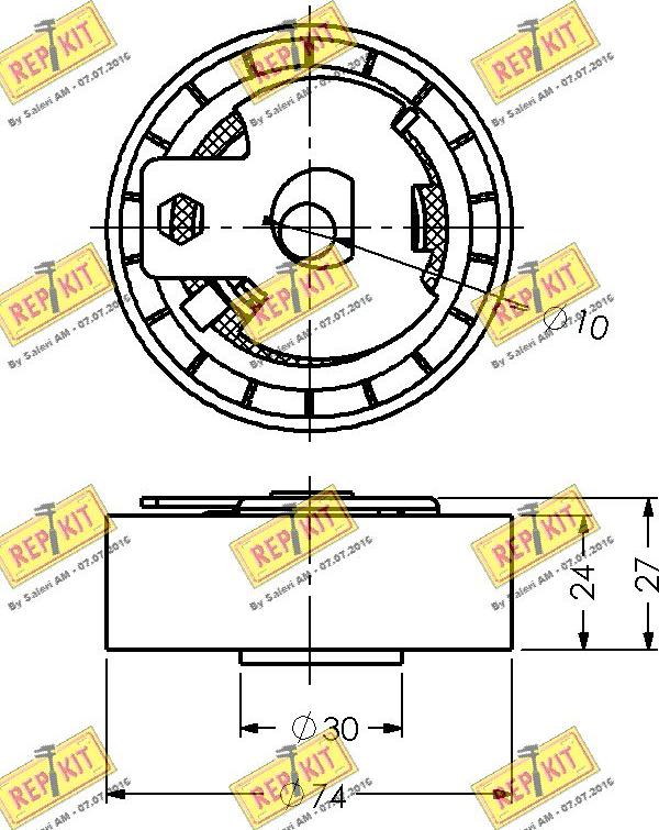 REPKIT RKT2107 - Натяжной ролик, зубчатый ремень ГРМ autospares.lv