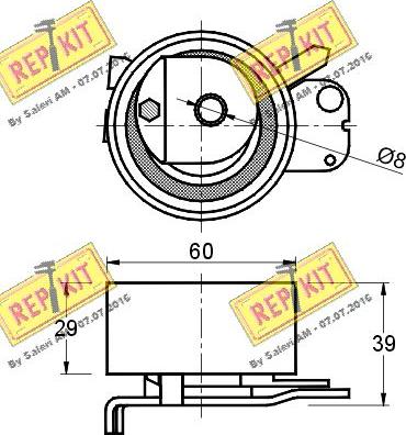 REPKIT RKT2114 - Натяжной ролик, зубчатый ремень ГРМ autospares.lv