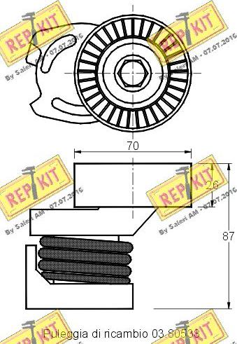 REPKIT RKT2134 - Натяжитель, поликлиновый ремень autospares.lv