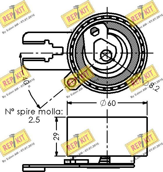 REPKIT RKT2179 - Натяжной ролик, зубчатый ремень ГРМ autospares.lv