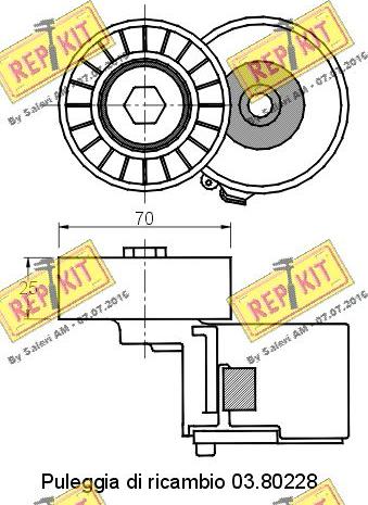 REPKIT RKT2815 - Натяжитель, поликлиновый ремень autospares.lv