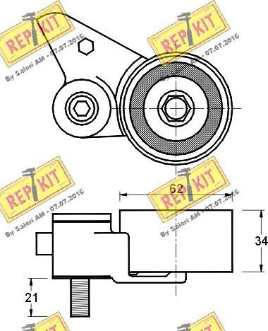 REPKIT RKT2397 - Натяжной ролик, зубчатый ремень ГРМ autospares.lv