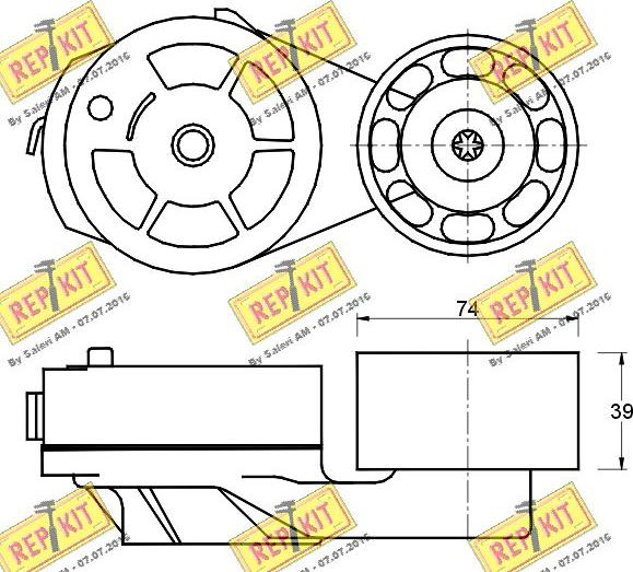 REPKIT RKT2332 - Натяжитель, поликлиновый ремень autospares.lv