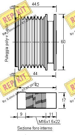 REPKIT RKT2323 - Шкив генератора, муфта autospares.lv