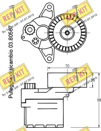 REPKIT RKT2265 - Натяжитель, поликлиновый ремень autospares.lv