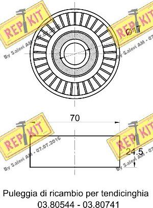 REPKIT RKT2261 - Ролик, поликлиновый ремень autospares.lv