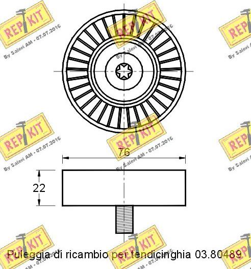 REPKIT RKT2200 - Ролик, поликлиновый ремень autospares.lv