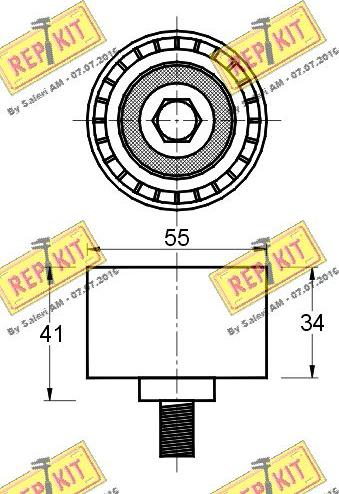 REPKIT RKT2201 - Направляющий ролик, зубчатый ремень ГРМ autospares.lv