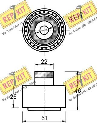 REPKIT RKT2230 - Ролик, поликлиновый ремень autospares.lv