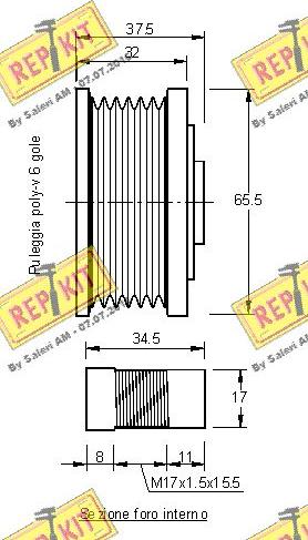 REPKIT RKT2238 - Шкив генератора, муфта autospares.lv