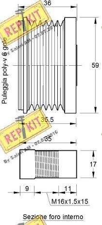 REPKIT RKT2799 - Шкив генератора, муфта autospares.lv