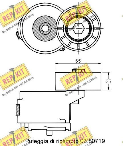 REPKIT RKT2797 - Натяжитель, поликлиновый ремень autospares.lv