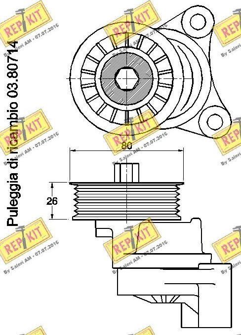 REPKIT RKT2758 - Натяжитель, поликлиновый ремень autospares.lv