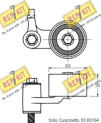 REPKIT RKT2714 - Натяжной ролик, зубчатый ремень ГРМ autospares.lv