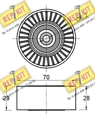 REPKIT RKT2731 - Ролик, поликлиновый ремень autospares.lv