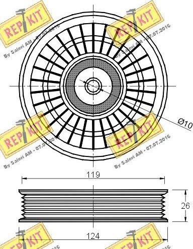 REPKIT RKT2725 - Ролик, поликлиновый ремень autospares.lv