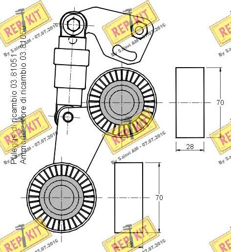 REPKIT RKT2728 - Натяжитель, поликлиновый ремень autospares.lv