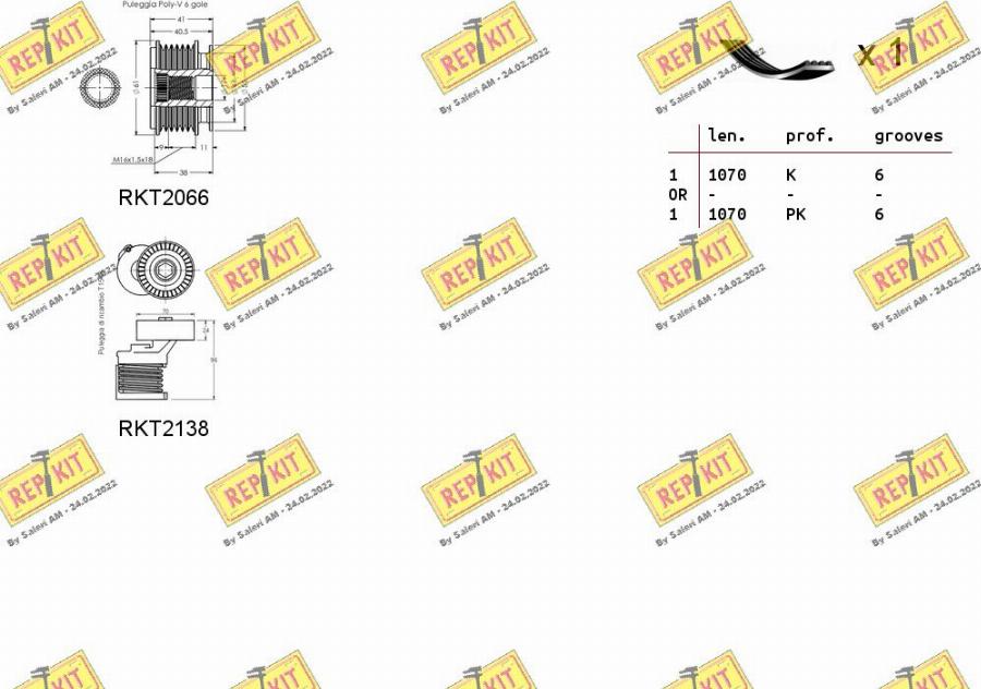 REPKIT RKTA0044 - Поликлиновый ременный комплект autospares.lv