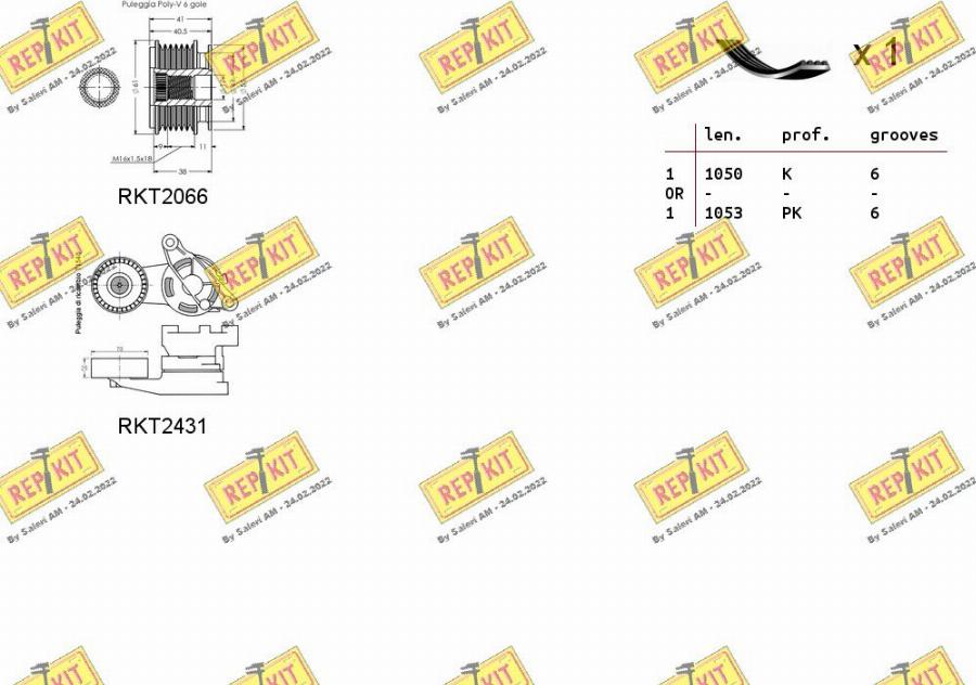 REPKIT RKTA0046 - Поликлиновый ременный комплект autospares.lv