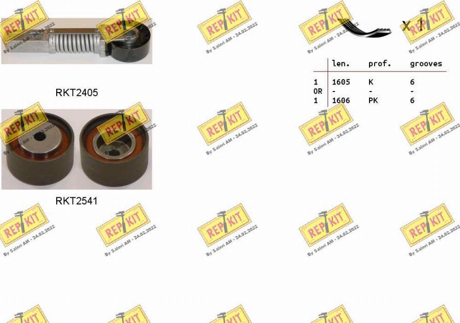 REPKIT RKTA0003 - Поликлиновый ременный комплект autospares.lv