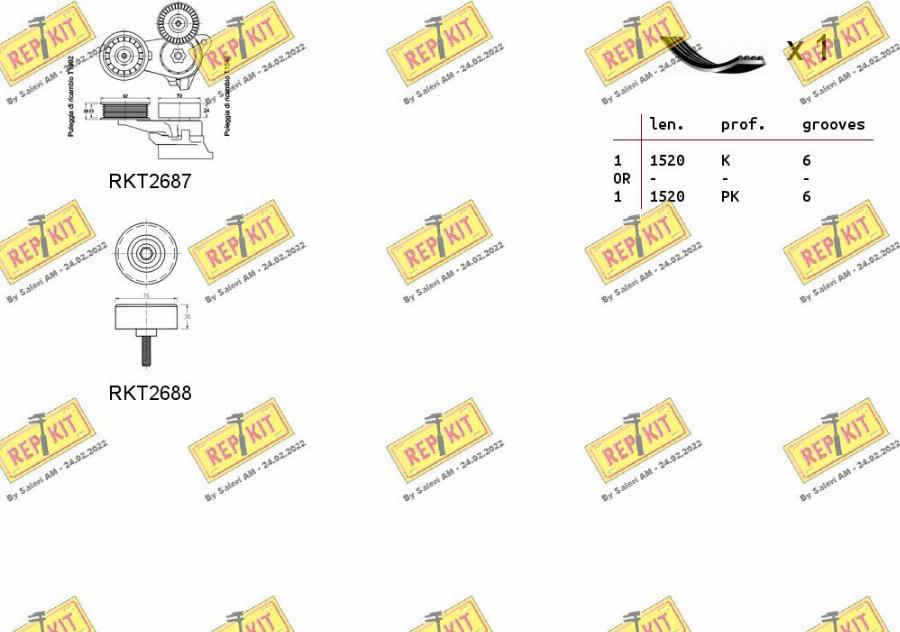 REPKIT RKTA0010 - Поликлиновый ременный комплект autospares.lv