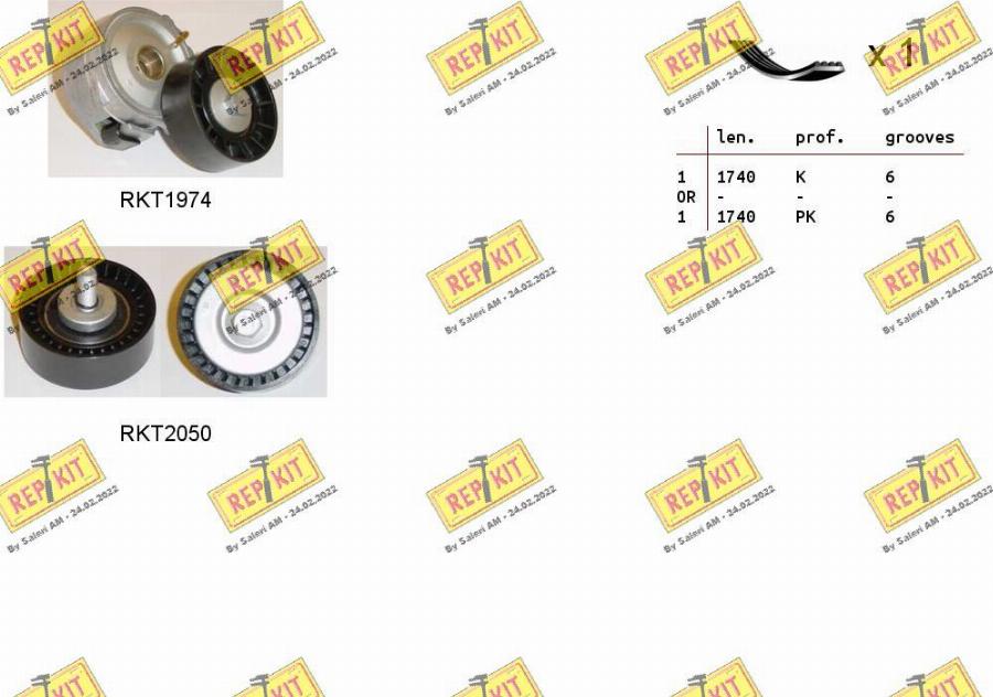 REPKIT RKTA0017 - Поликлиновый ременный комплект autospares.lv