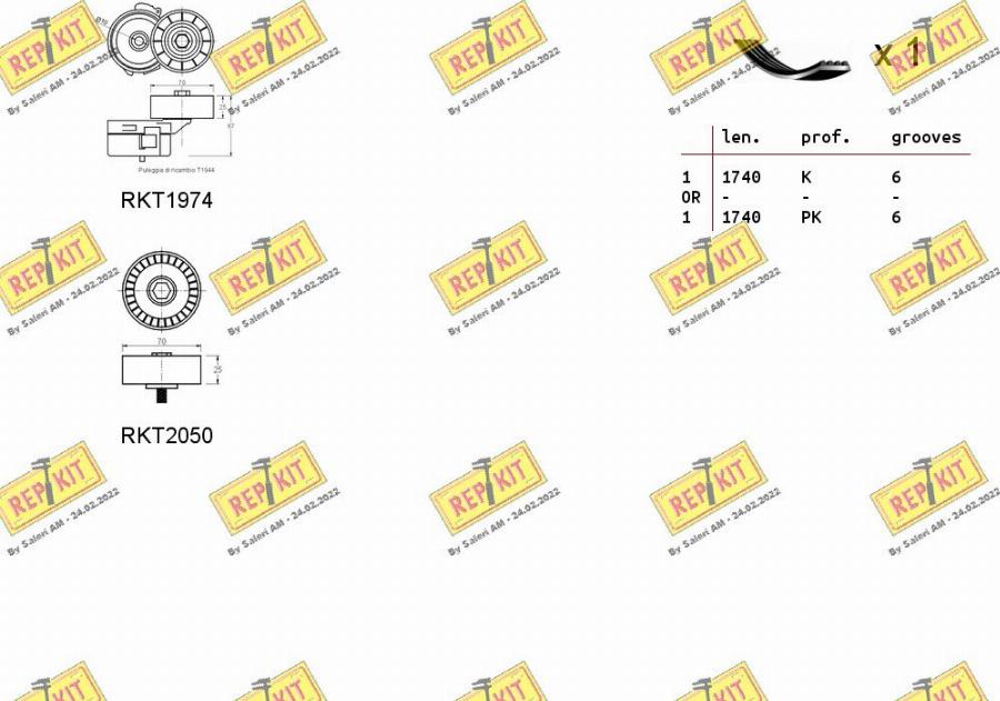 REPKIT RKTA0017 - Поликлиновый ременный комплект autospares.lv