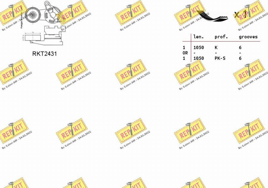 REPKIT RKTA0033 - Поликлиновый ременный комплект autospares.lv