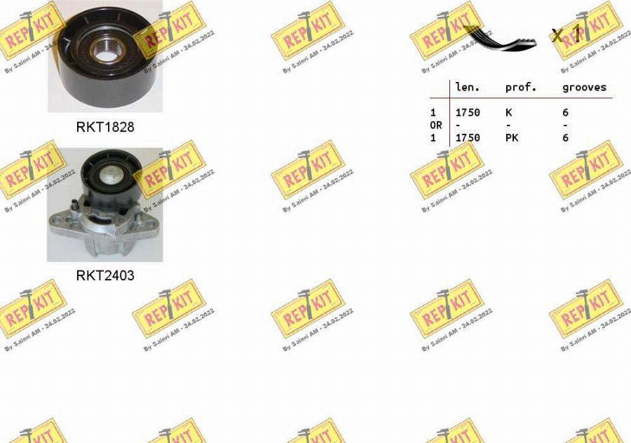 REPKIT RKTA0028 - Поликлиновый ременный комплект autospares.lv