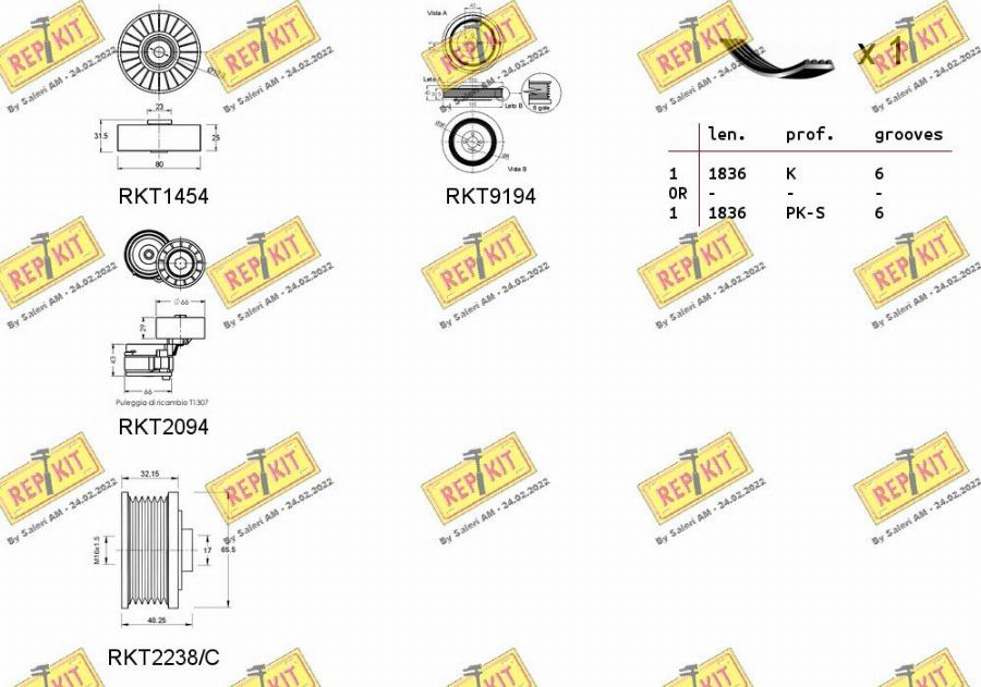 REPKIT RKTA0102 - Поликлиновый ременный комплект autospares.lv