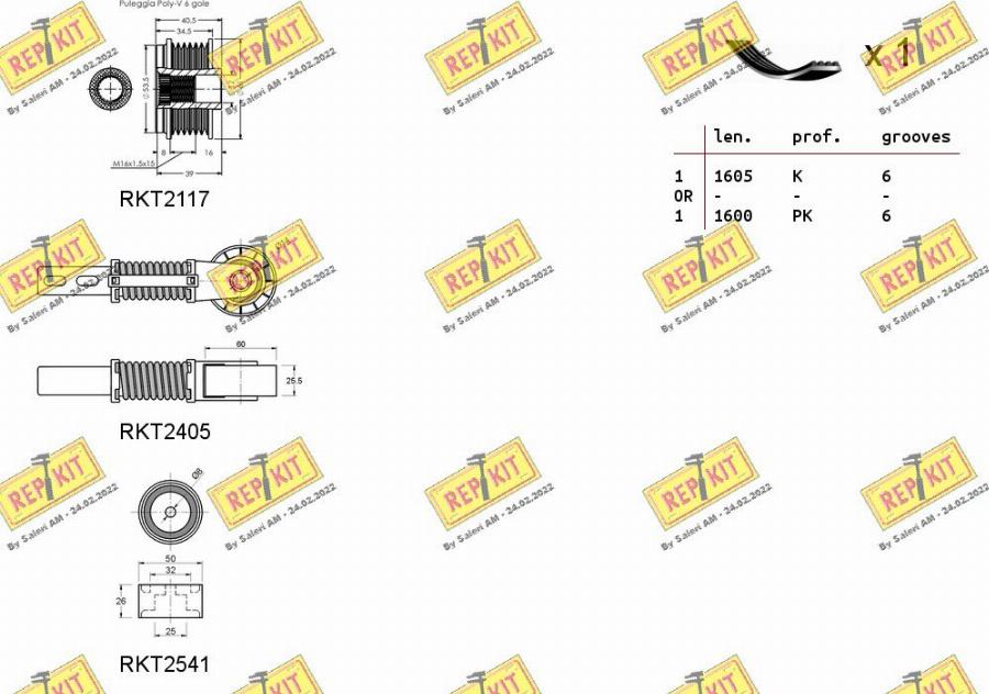 REPKIT RKTA0107 - Поликлиновый ременный комплект autospares.lv