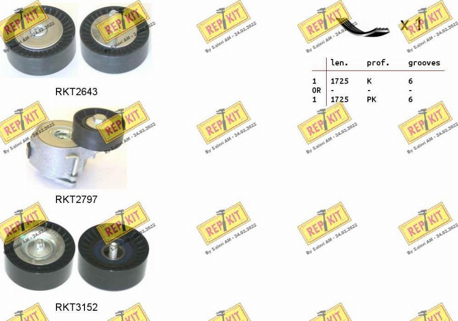 REPKIT RKTA0119 - Поликлиновый ременный комплект autospares.lv