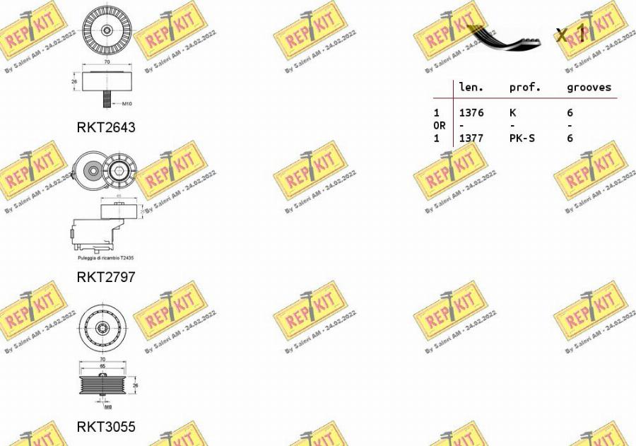 REPKIT RKTA0113 - Поликлиновый ременный комплект autospares.lv