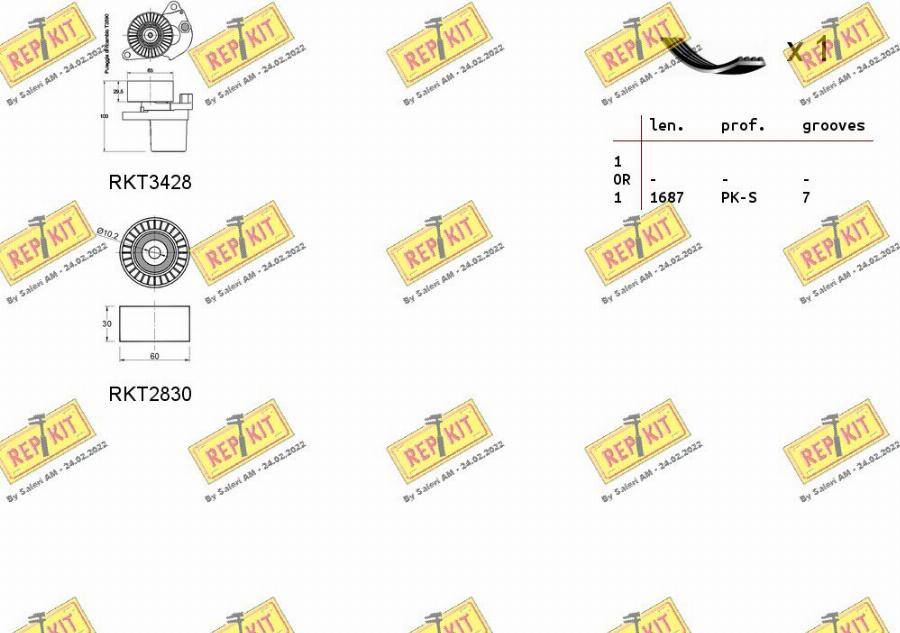 REPKIT RKTA0133 - Поликлиновый ременный комплект autospares.lv