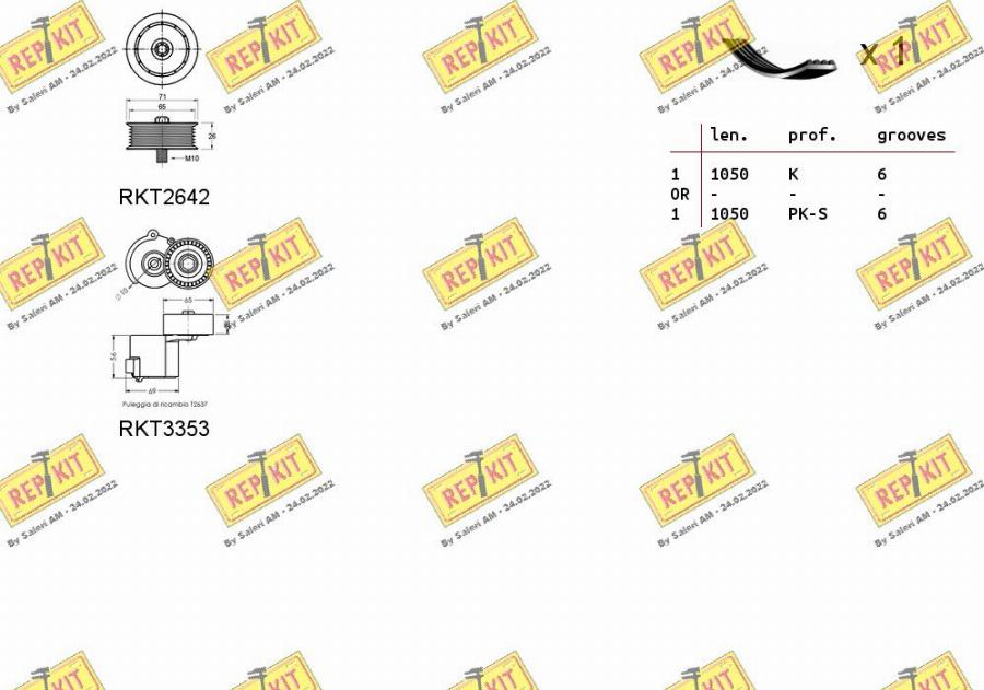 REPKIT RKTA0128 - Поликлиновый ременный комплект autospares.lv