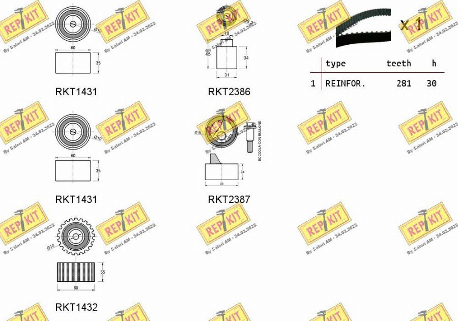 REPKIT RKTK0996 - Комплект зубчатого ремня ГРМ autospares.lv