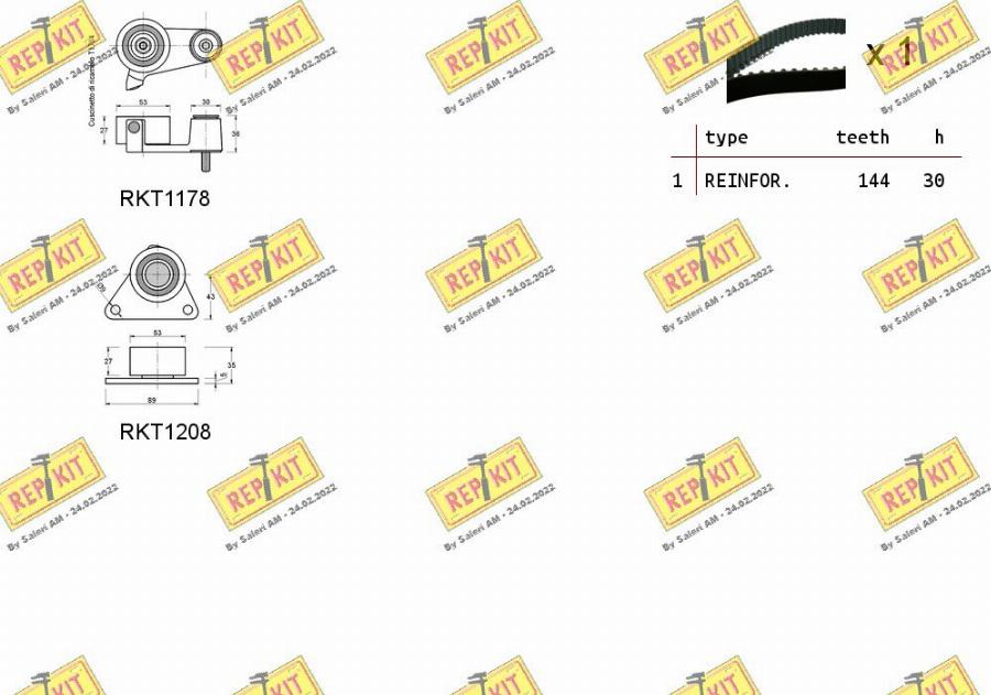 REPKIT RKTK0896 - Комплект зубчатого ремня ГРМ autospares.lv