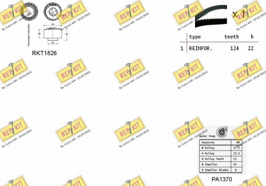 REPKIT RKTK0842PA - Водяной насос + комплект зубчатого ремня ГРМ autospares.lv