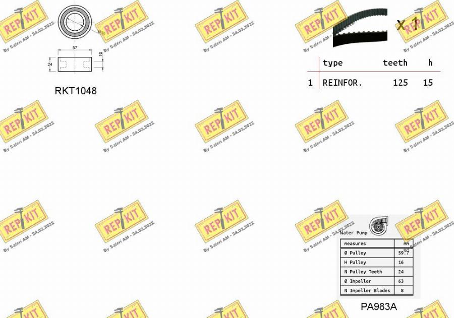 REPKIT RKTK0856PA - Водяной насос + комплект зубчатого ремня ГРМ autospares.lv