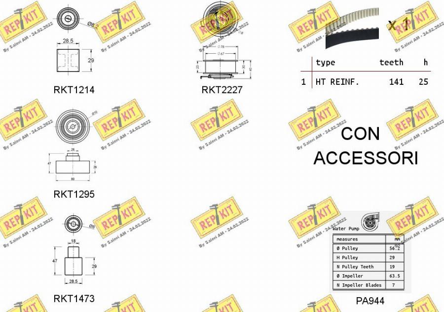 REPKIT RKTK0865PA - Водяной насос + комплект зубчатого ремня ГРМ autospares.lv