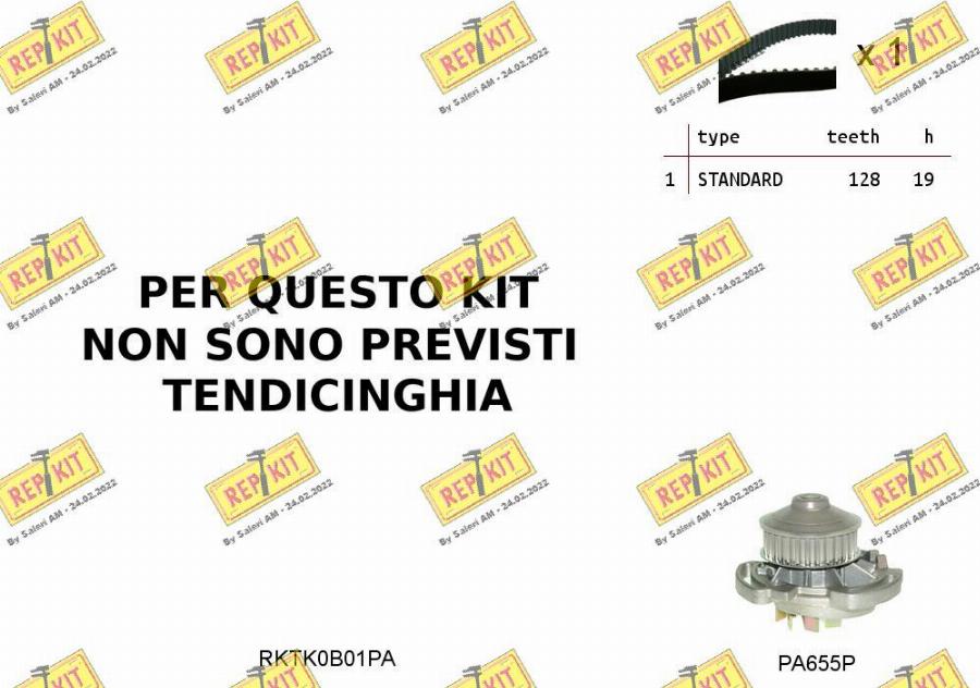 REPKIT RKTK0B01PA - Водяной насос + комплект зубчатого ремня ГРМ autospares.lv