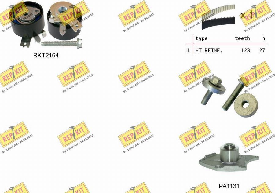 REPKIT RKTK1145PA - Водяной насос + комплект зубчатого ремня ГРМ autospares.lv