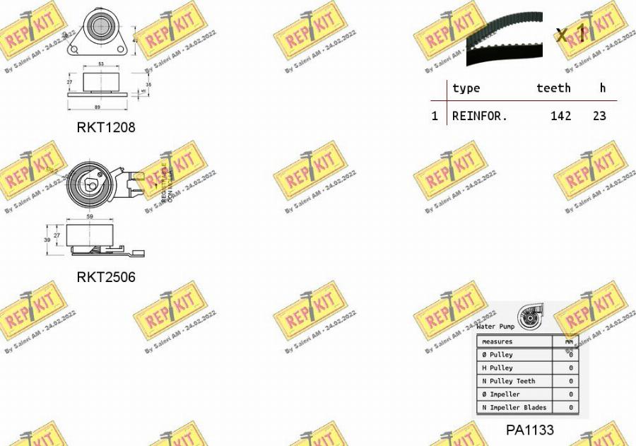 REPKIT RKTK1154PA - Водяной насос + комплект зубчатого ремня ГРМ autospares.lv