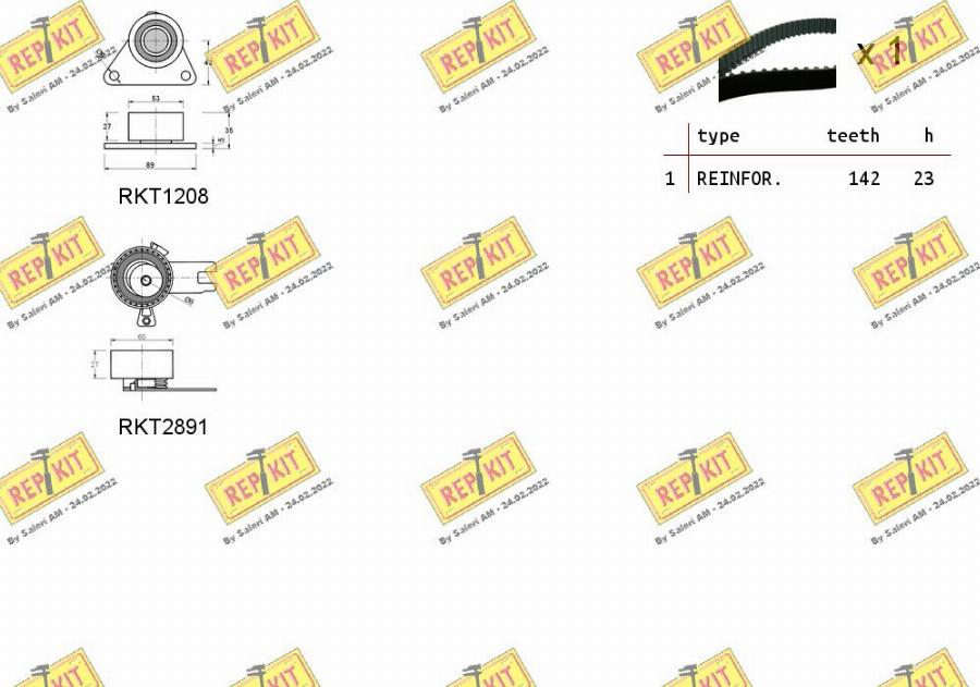 REPKIT RKTK1155 - Комплект зубчатого ремня ГРМ autospares.lv