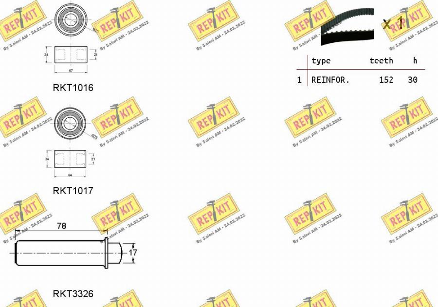 REPKIT RKTK1182 - Комплект зубчатого ремня ГРМ autospares.lv