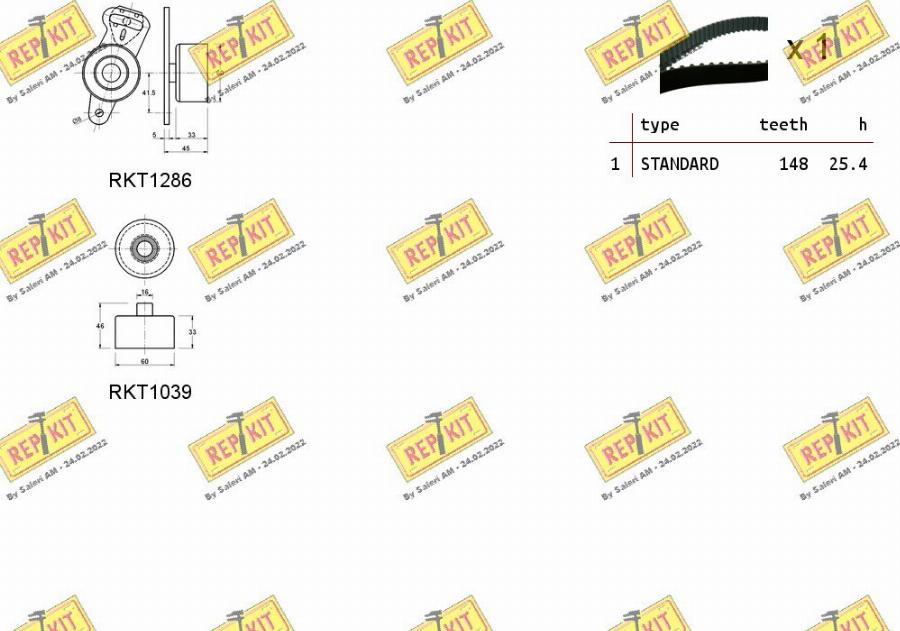 REPKIT RKTK1136 - Комплект зубчатого ремня ГРМ autospares.lv